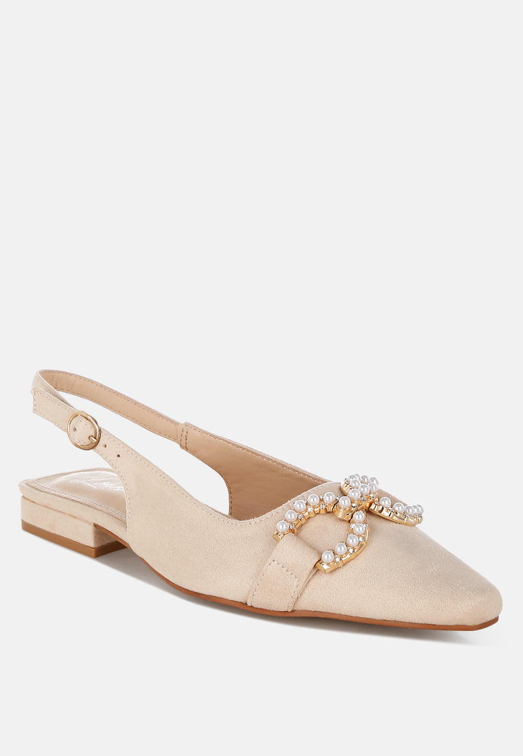 salova pearl-studded horsebit flats#color_beige