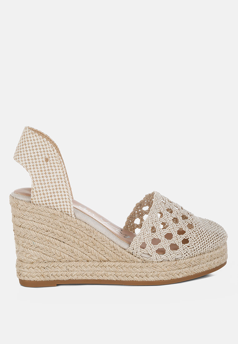 sea breeze woven lace-up espadrille wedges#color_beige