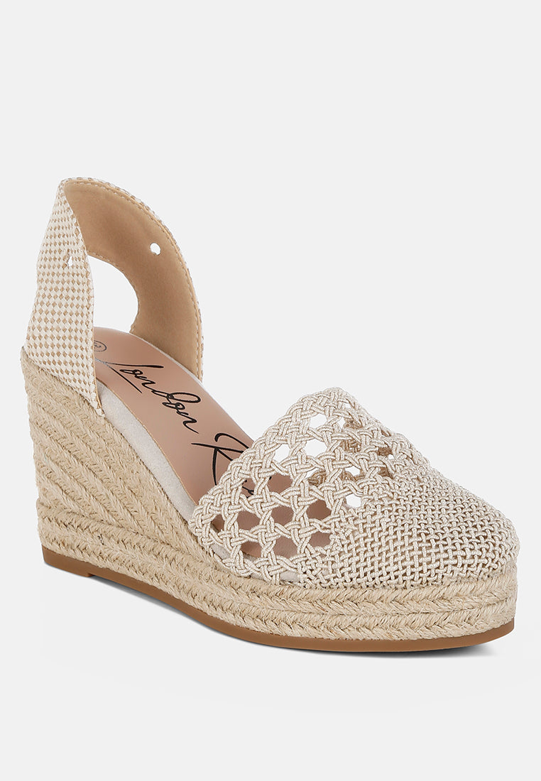 sea breeze woven lace-up espadrille wedges#color_beige