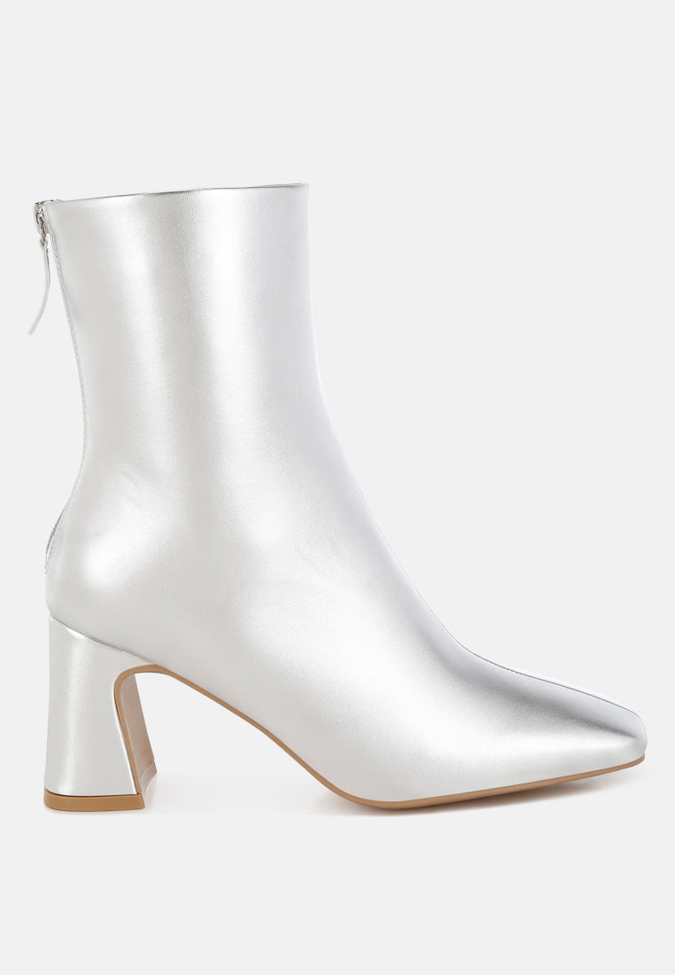 simba square toe metallic ankle boots#color_silver