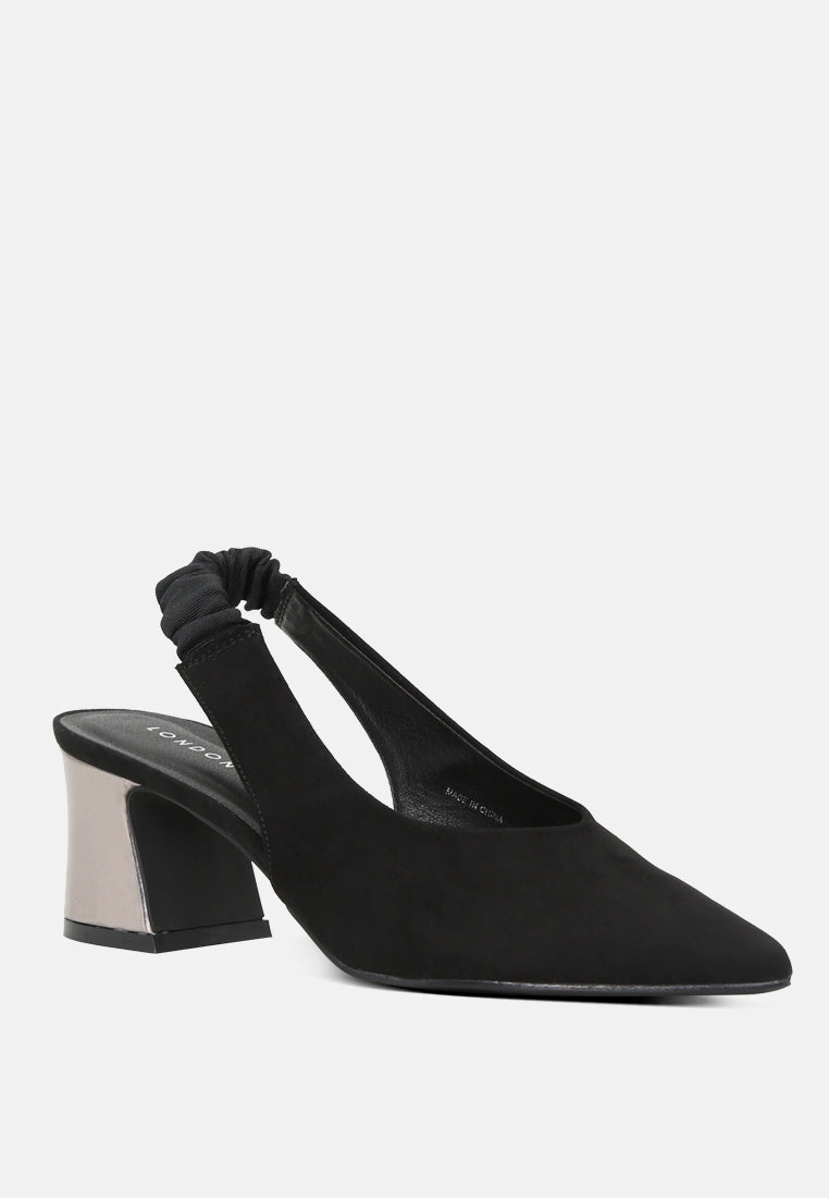 caroline sling back pumps with mid heel#color_black