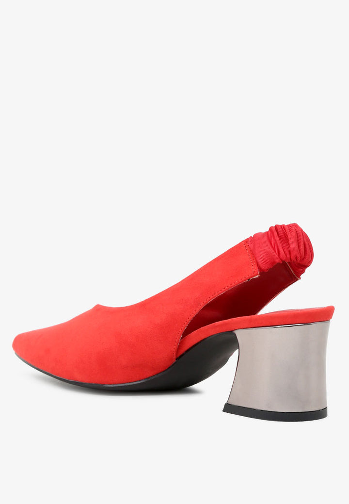 caroline sling back pumps with mid heel#color_red