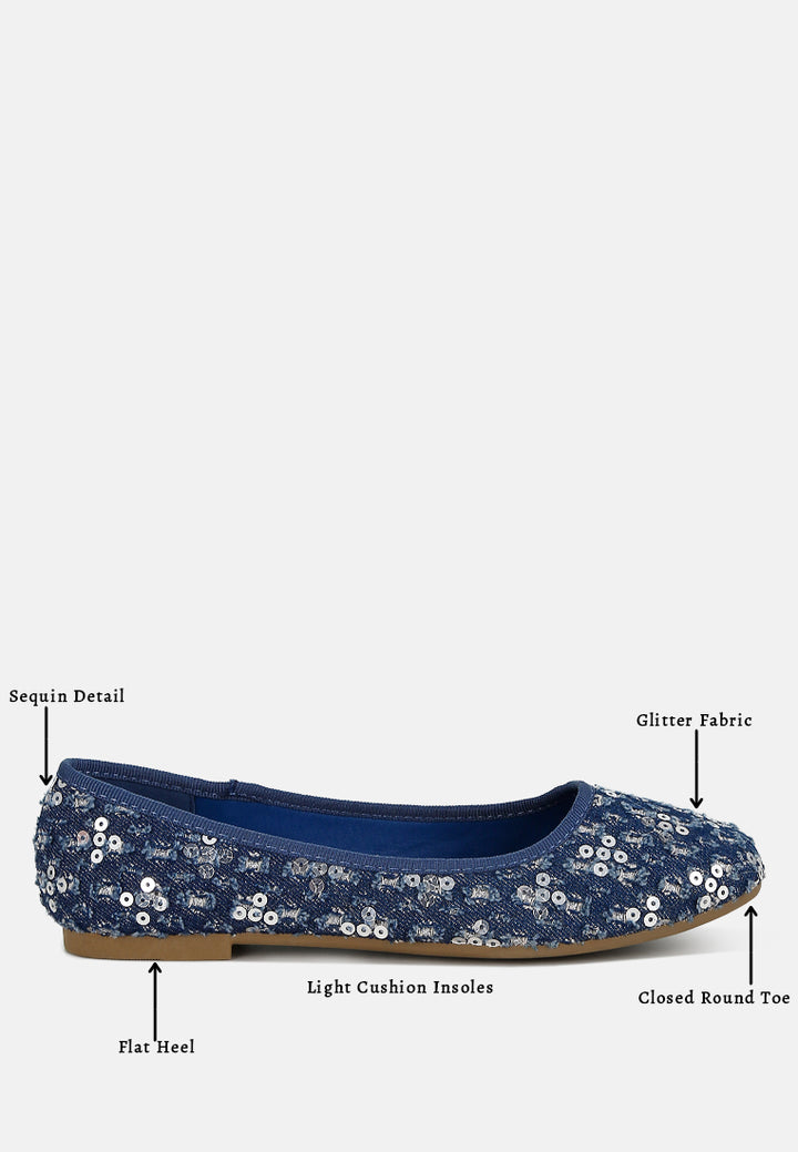 sujet sequin ballet flats#color_blue