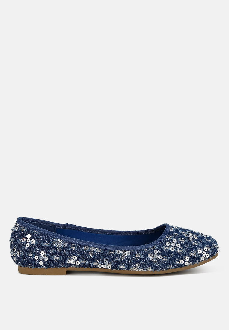 sujet sequin ballet flats#color_blue