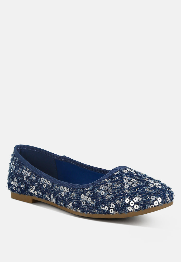 sujet sequin ballet flats#color_blue