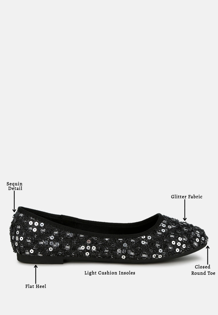 sujet sequin ballet flats#color_black