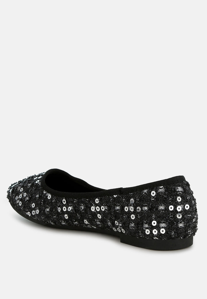 sujet sequin ballet flats#color_black