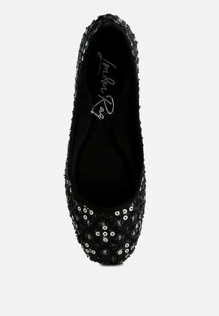 sujet sequin ballet flats#color_black