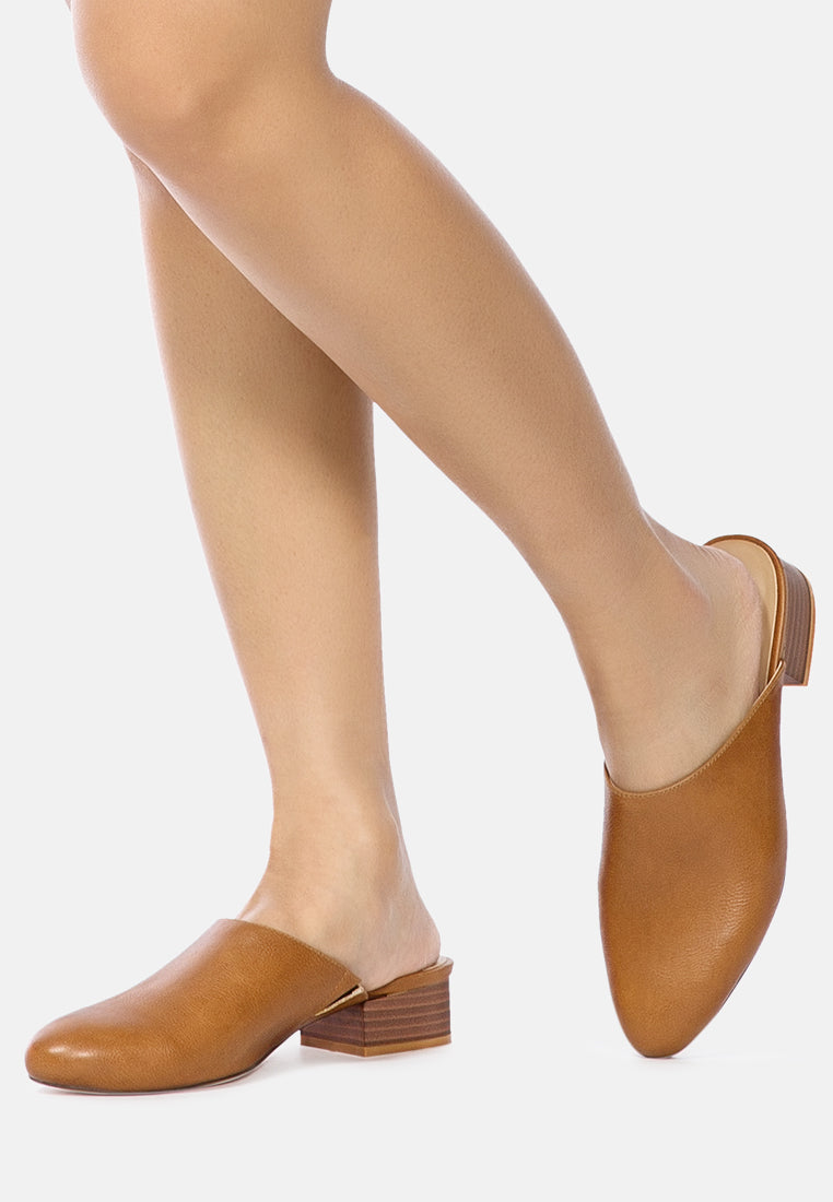 daelia solid low heel mules#color_tan