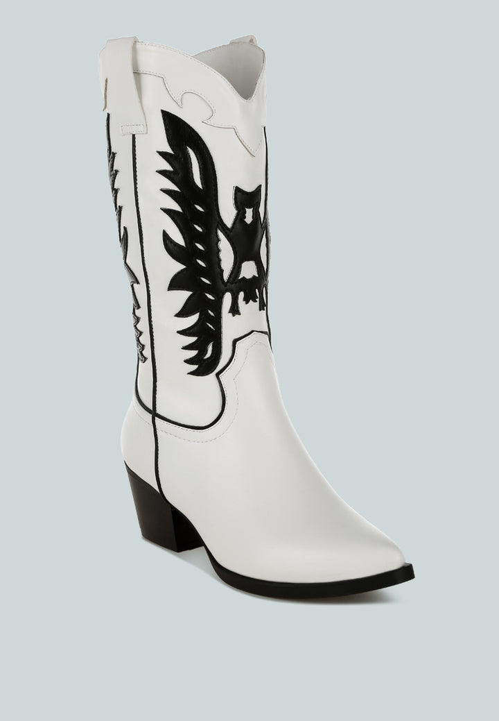 thistle winged patchwork cowboy boots#color_white