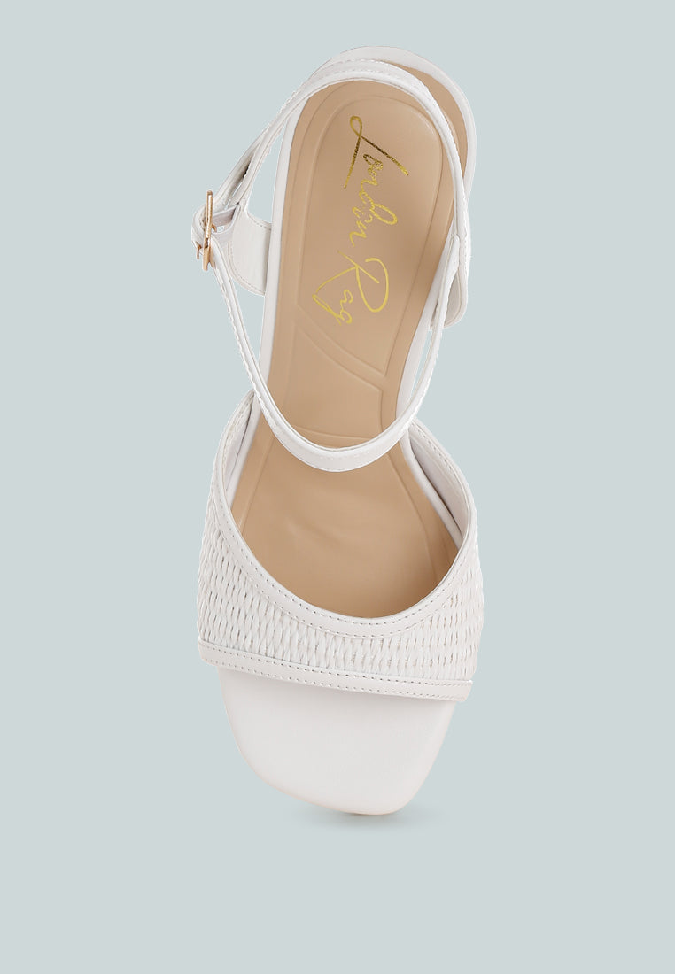 vilasta raffia square toe stiletto heels#color_white