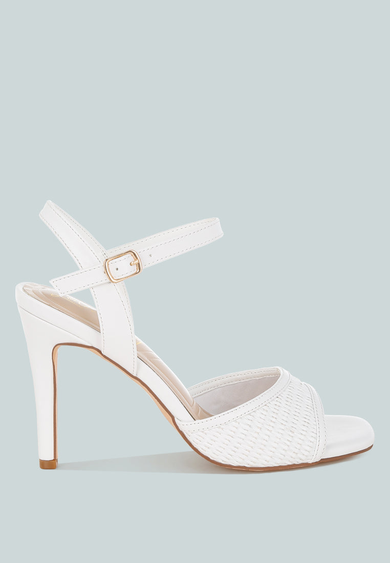 vilasta raffia square toe stiletto heels#color_white