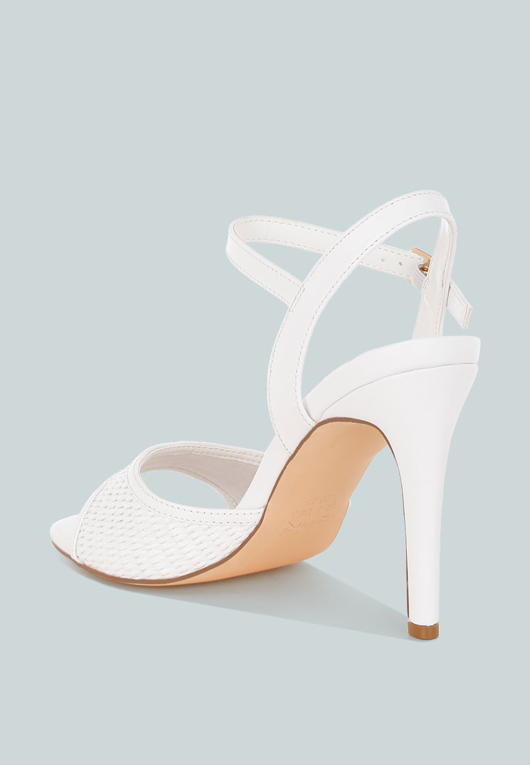 vilasta raffia square toe stiletto heels#color_white