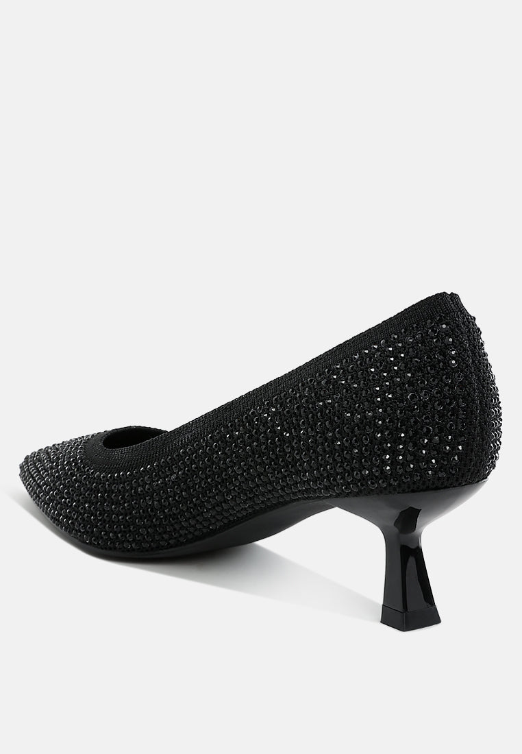 vimto breathable flyknit rhinestone pumps#color_black