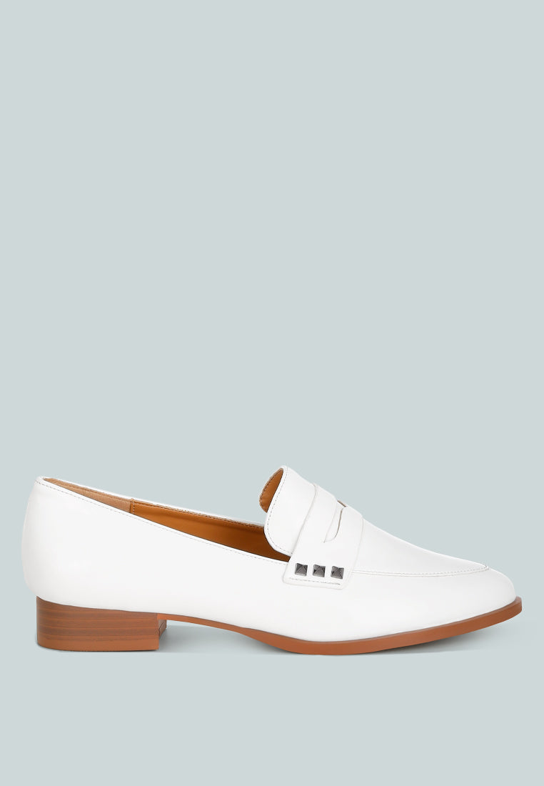 winged patent pleather penny loafers#color_off-white