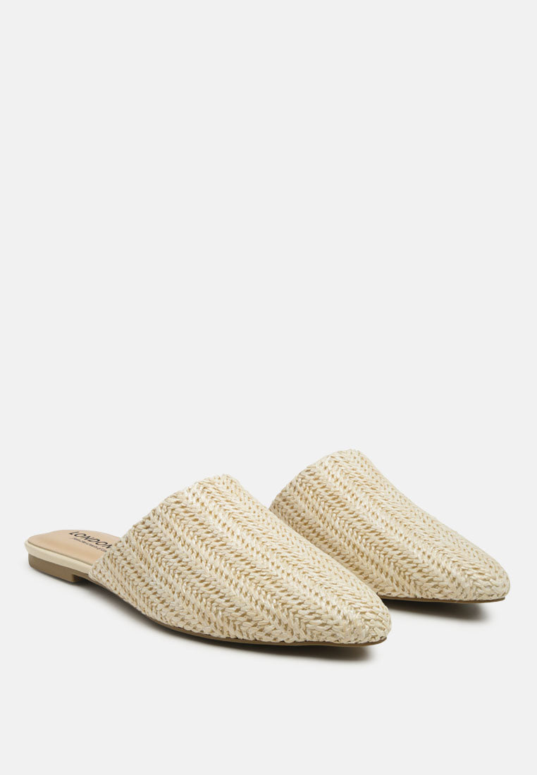 straw very woven raffia mules#color_beige