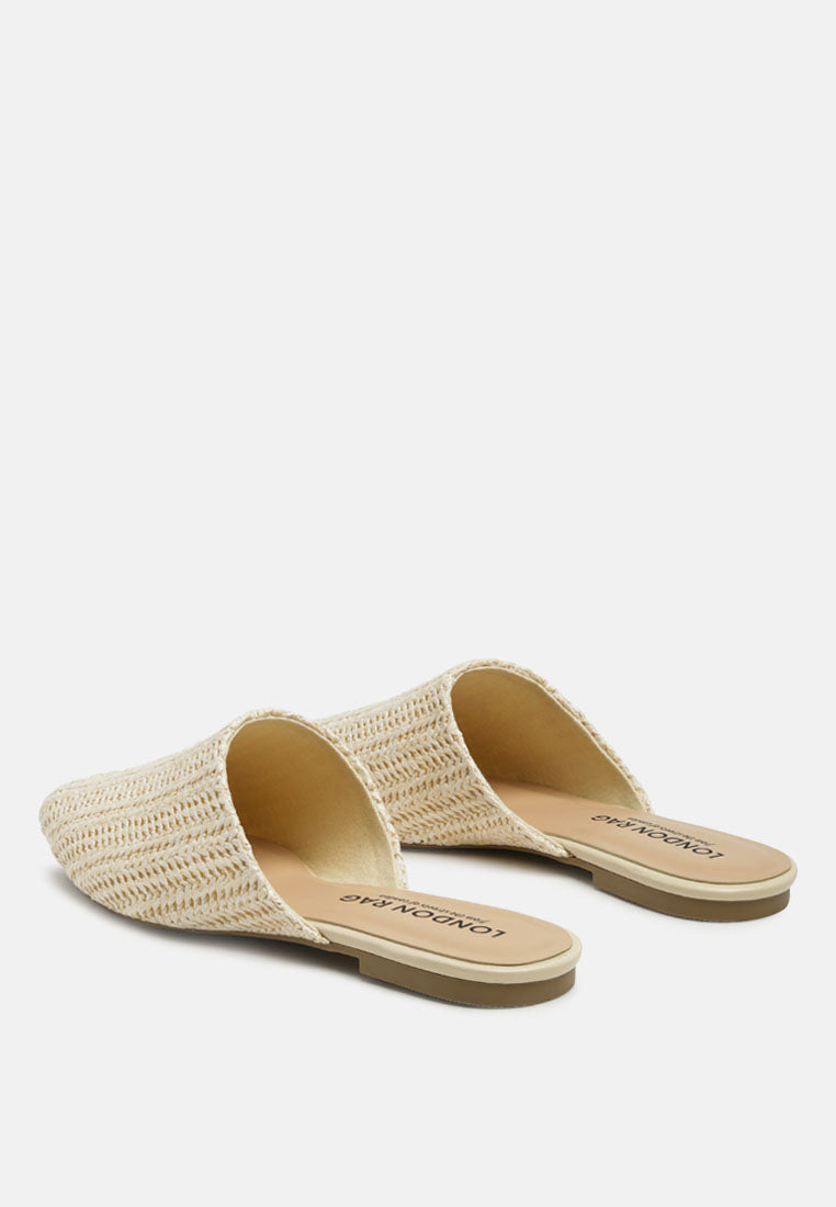 straw very woven raffia mules#color_beige