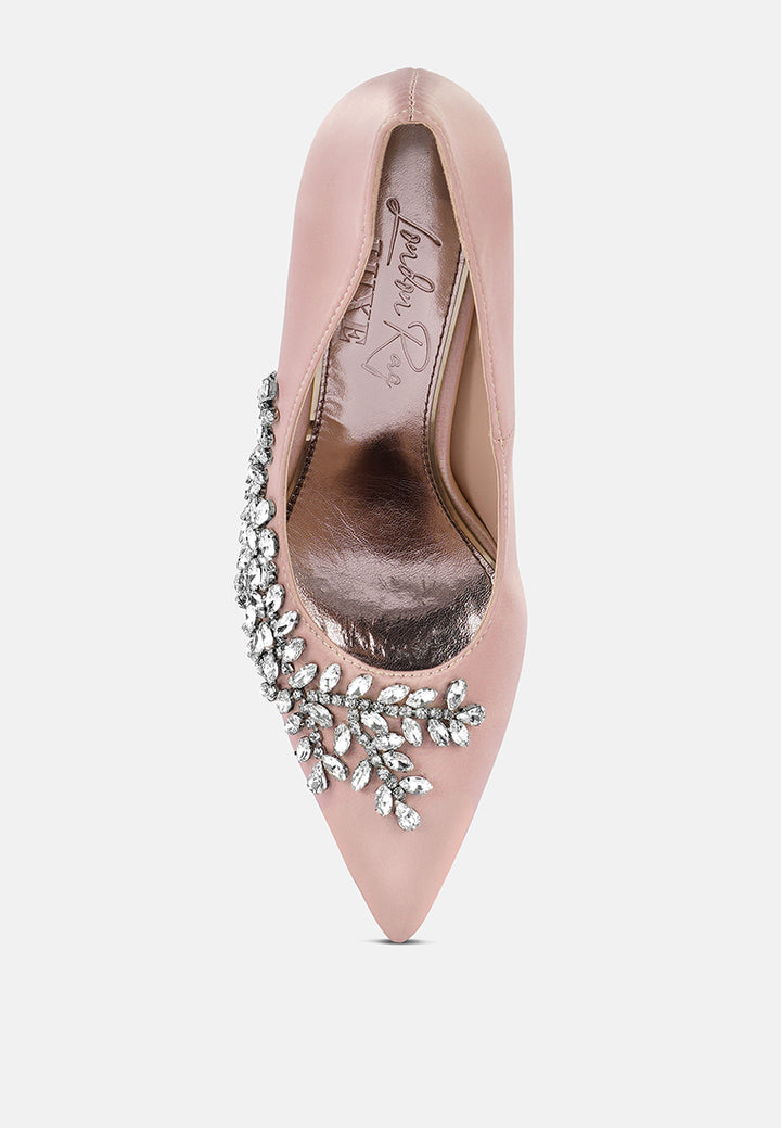 ashlyn rhinestones embellished satin stiletto pumps#color_pink