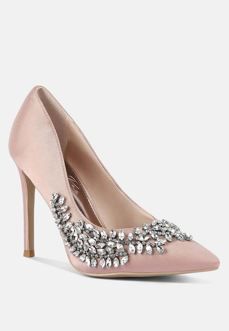 ashlyn rhinestones embellished satin stiletto pumps#color_pink