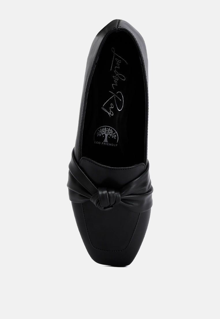 denali recycled faux leather flat loafers#color_black