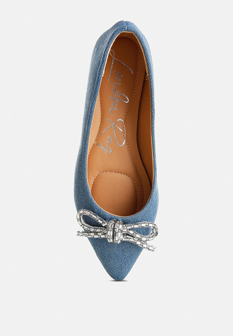 ellerby embellished bow detail ballet flats#color_light-blue