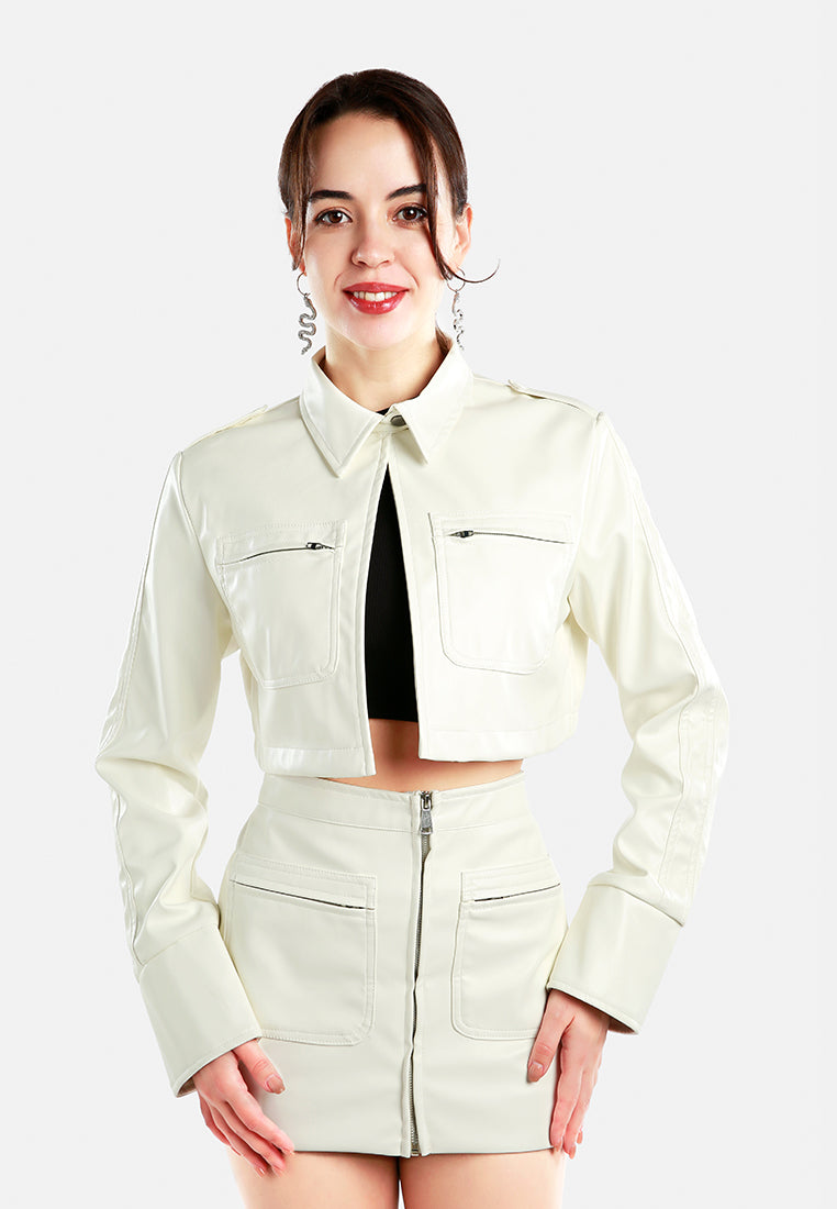 LUGOGNE Flannel Shacket Jacket Women Plaid Shirt Fashion Cropped