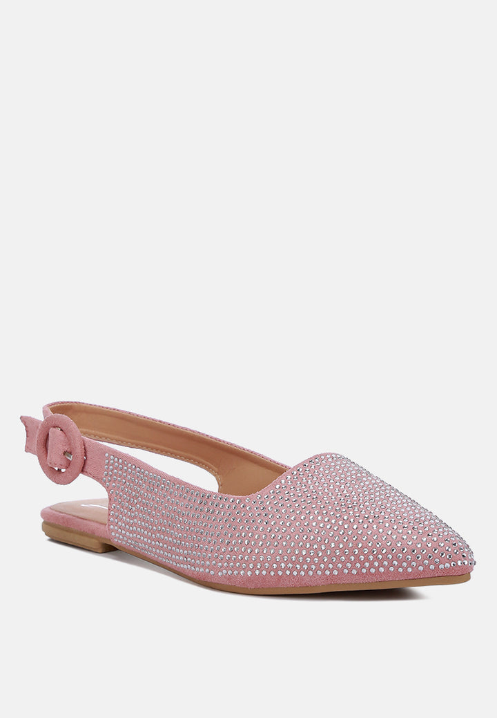 jarisa rhinestones embellished slingback mules#color_pink