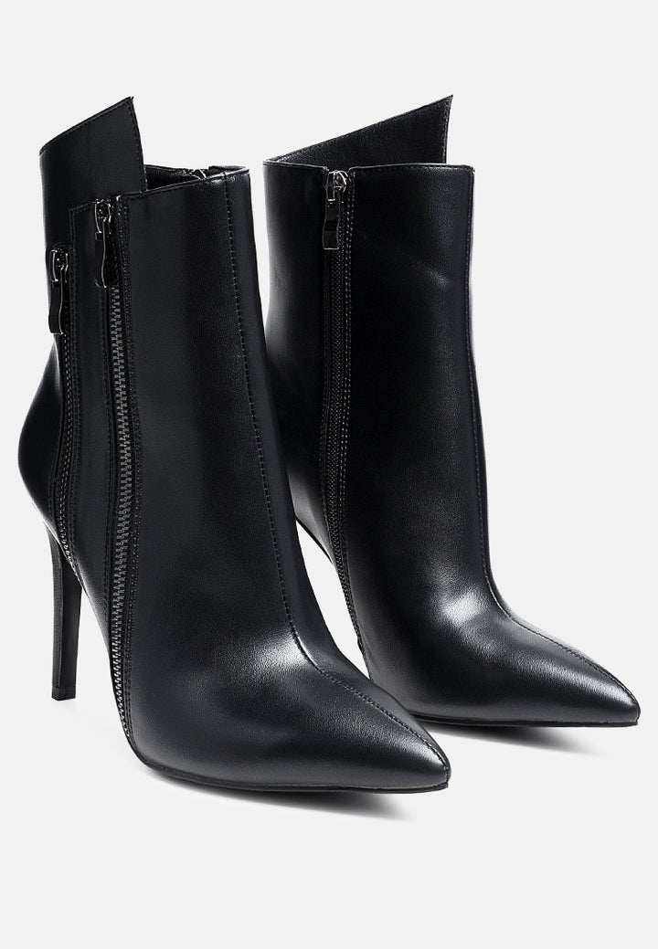 marsale high low faux leather stiletto boots#color_black