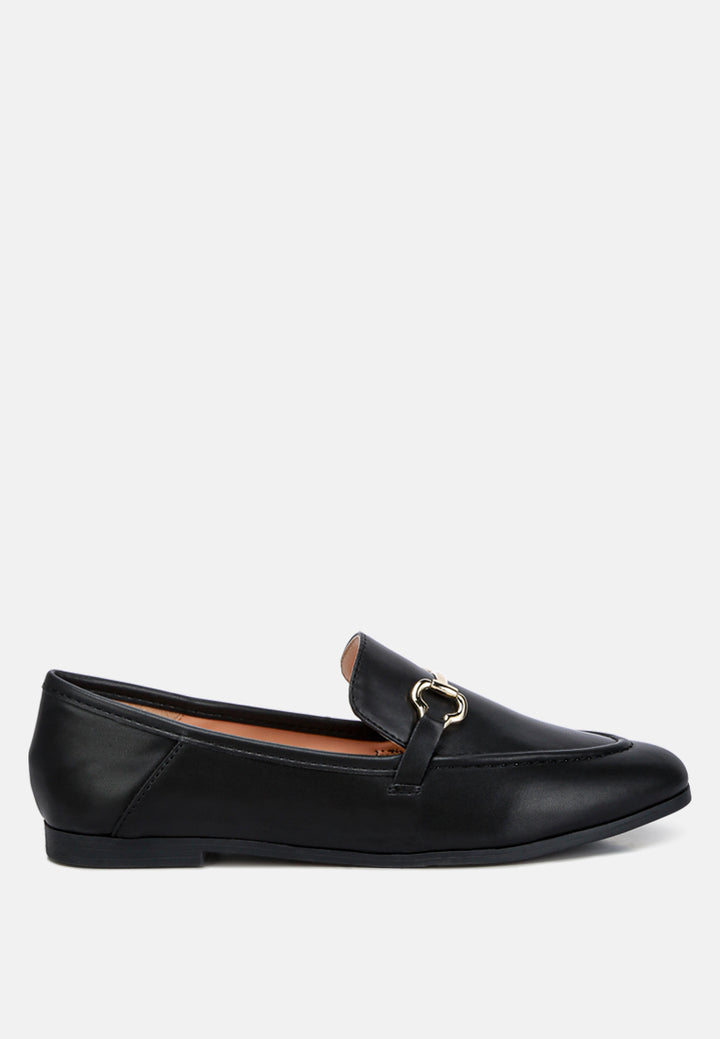 maurice semi casual faux leather loafers#color_black