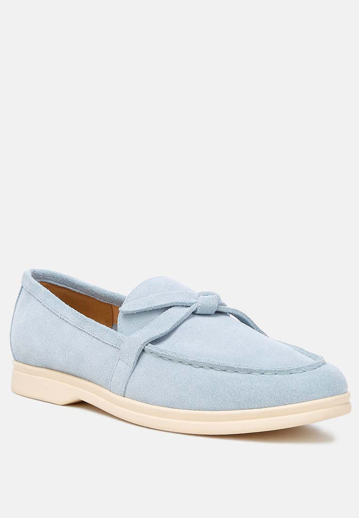 nautica suede knot detailed loafers#color_baby-blue
