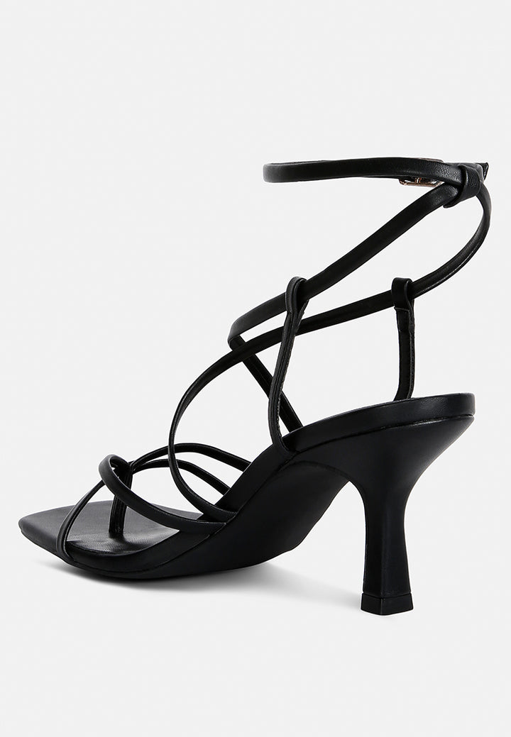 peri peri faux leather strappy heels#color_black