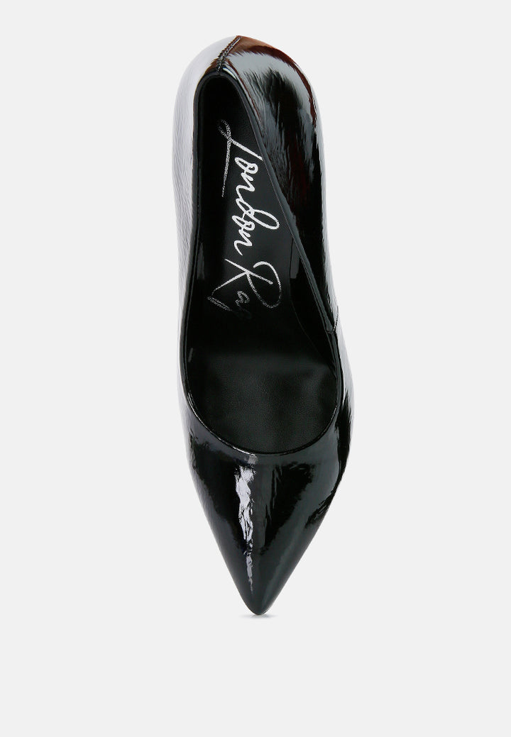 personated stiletto heel pumps#color_black