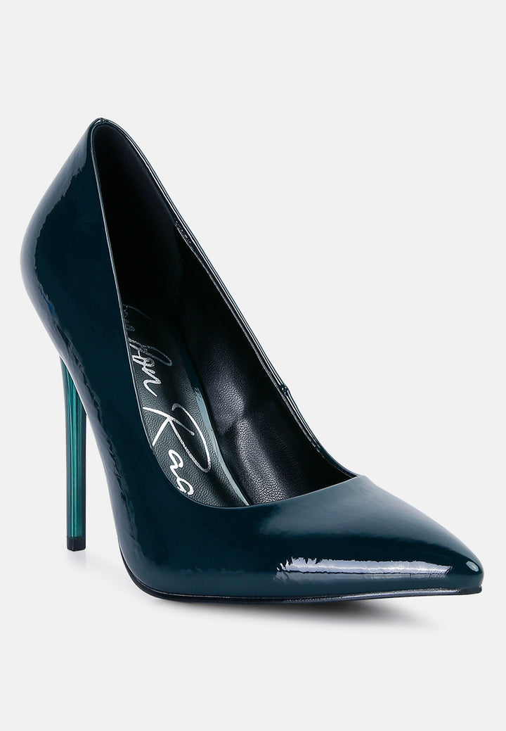 personated stiletto heel pumps#color_blue