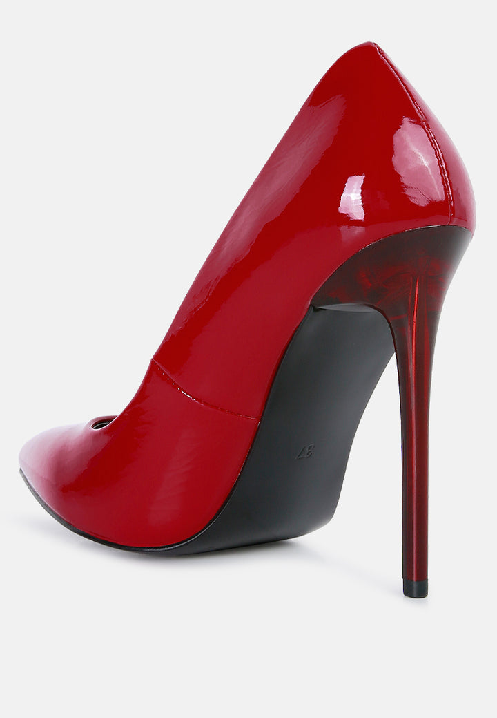 personated stiletto heel pumps#color_red