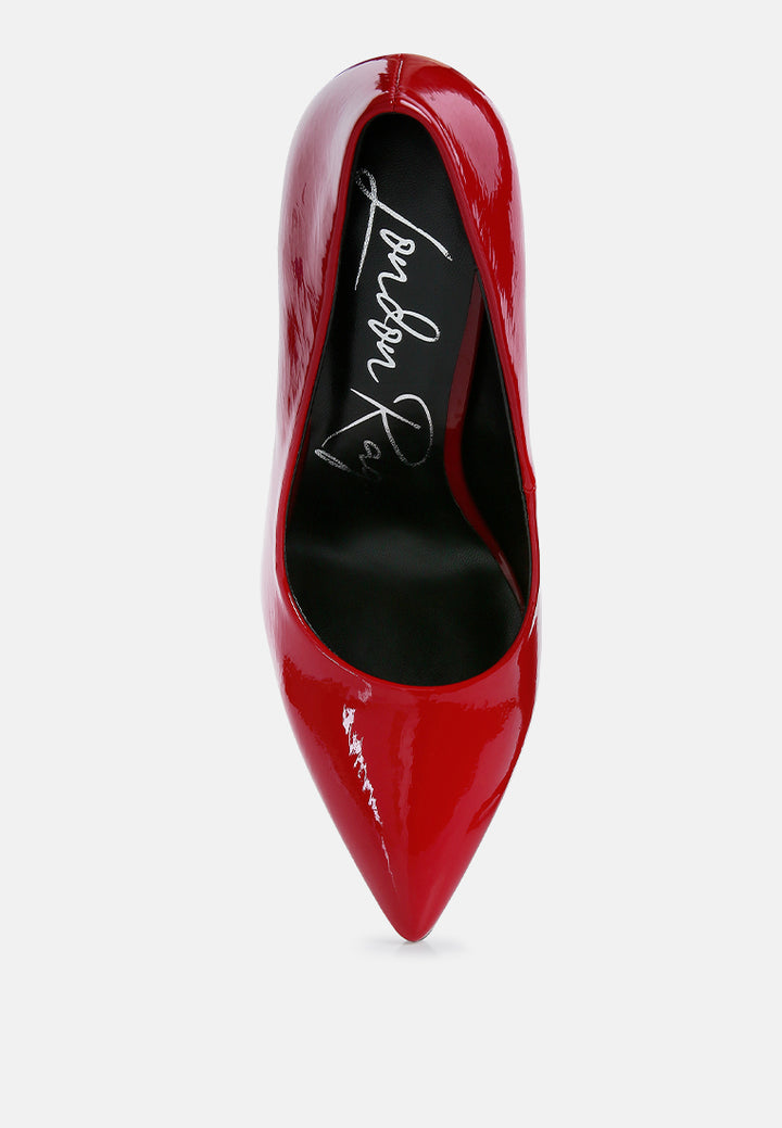 personated stiletto heel pumps#color_red