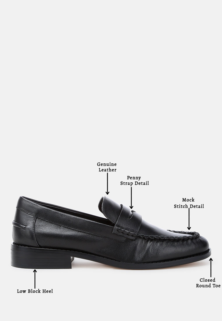 plavia genuine leather loafers#color_black