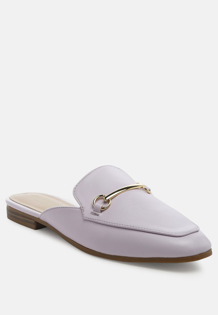 vasiliki faux leather flat mules#color_purple