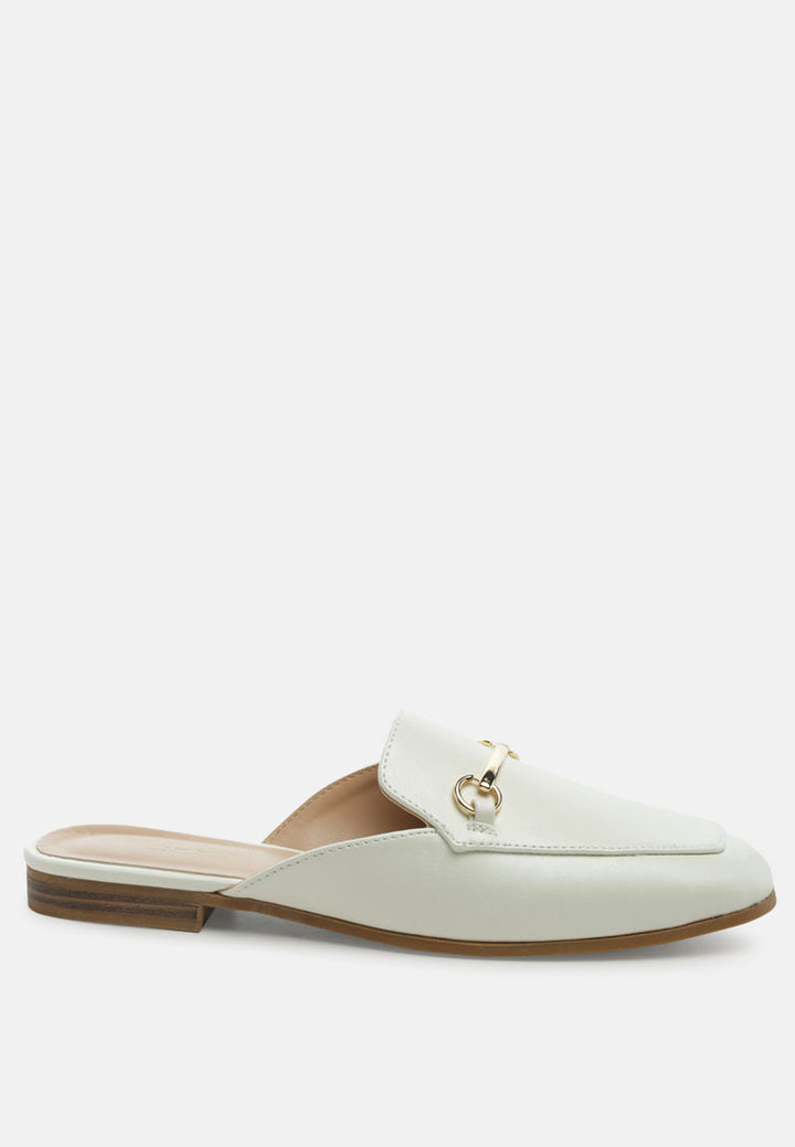 vasiliki faux leather flat mules#color_white