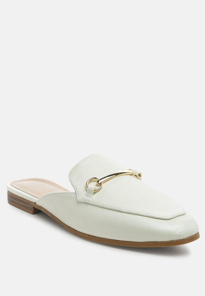 vasiliki faux leather flat mules#color_white