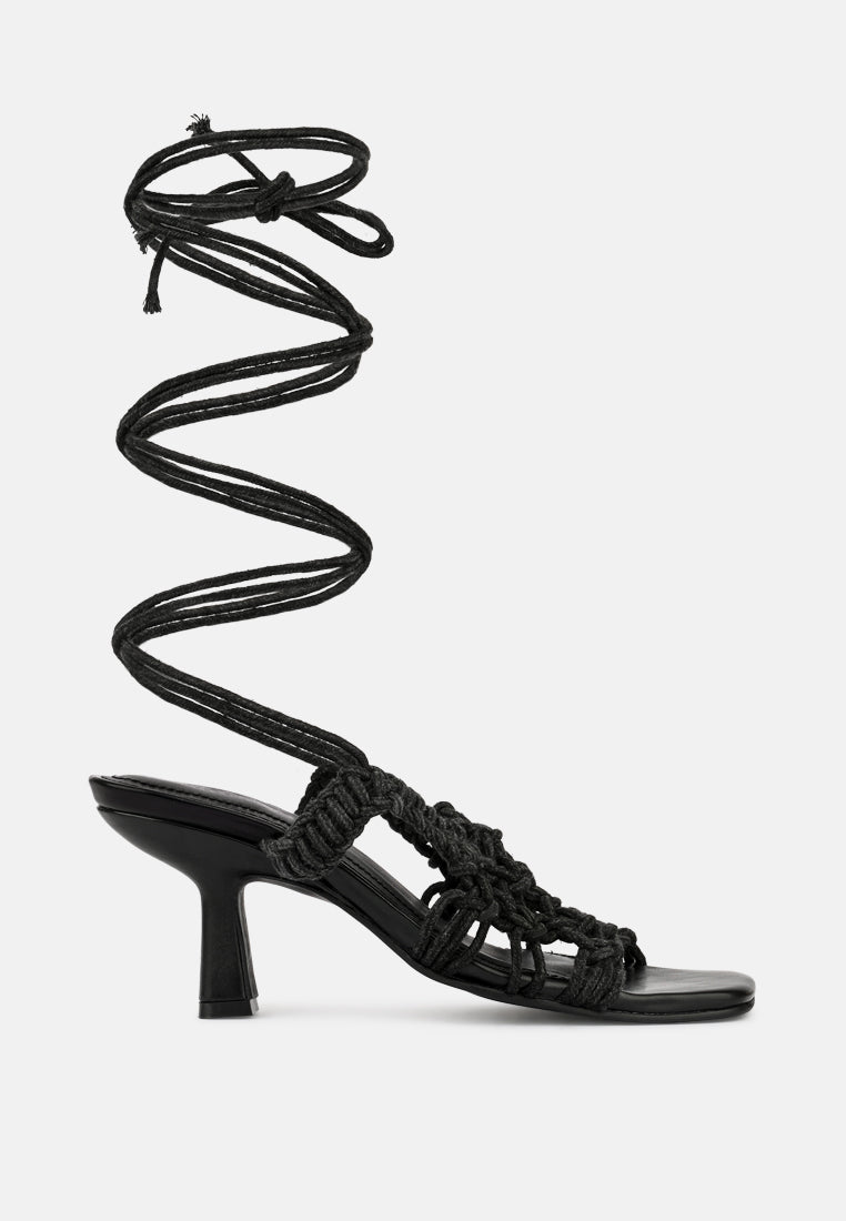 beroe braided handcrafted lace up sandal#color_black